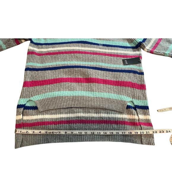 NWT A.N.A. Womens Gray Multicolor Striped V-Neck Pullover Sweater L MSRP $44 - Picture 16 of 16